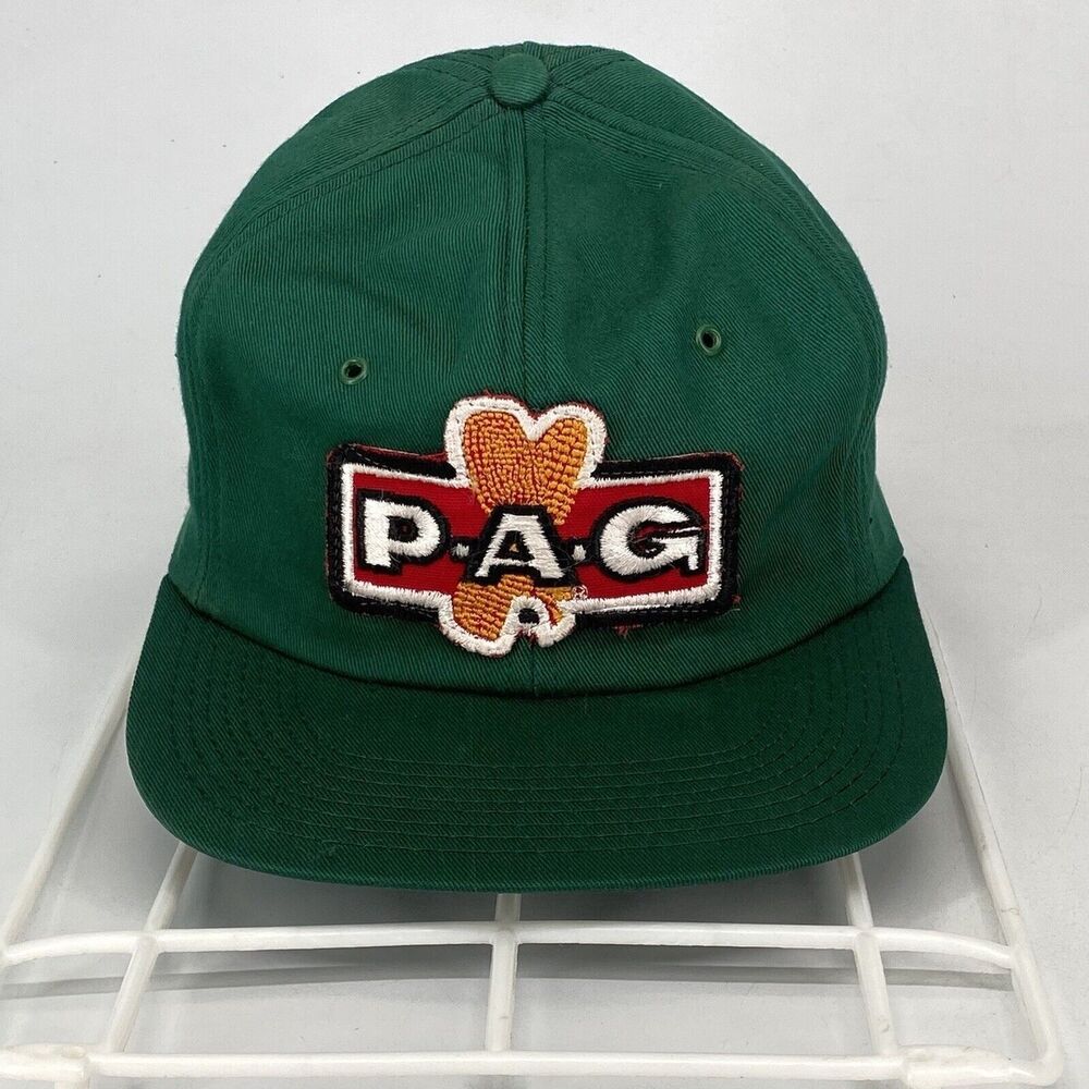Vintage PAG Seeds Snapback Trucker Hat Patch Green‎ K-Brand USA Size L-XL